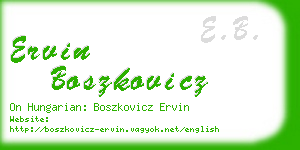 ervin boszkovicz business card